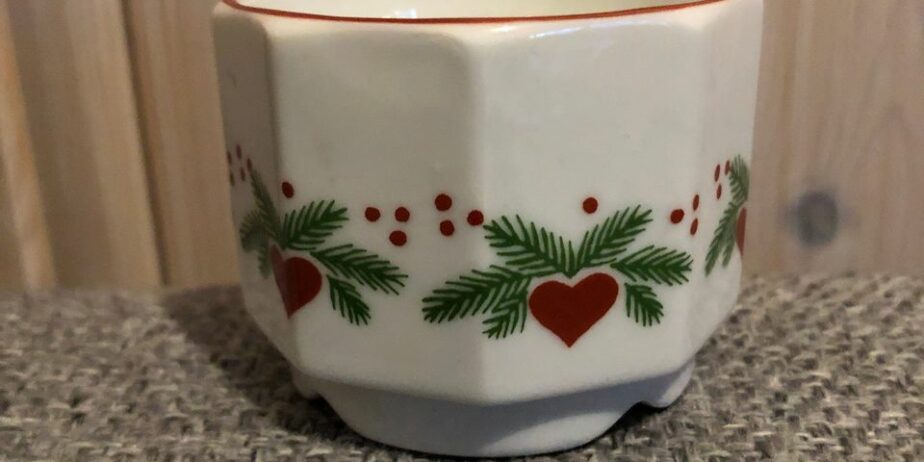 Porsgrund porselen hjerte jul mønster liten skål